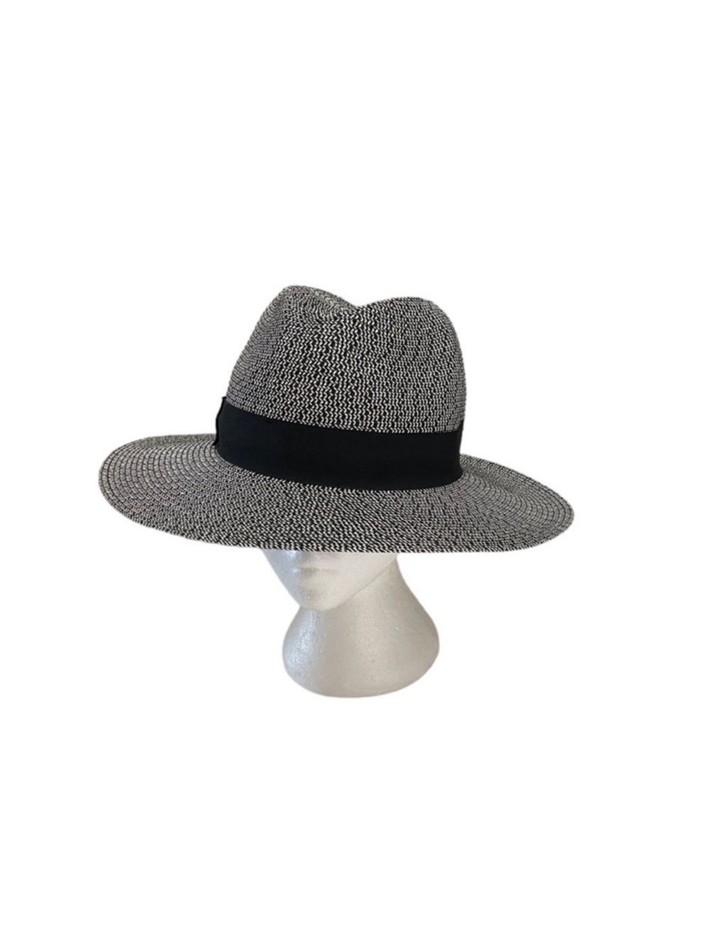 Banana Republic black & white Panama vacation sun shade fedora summer straw hat